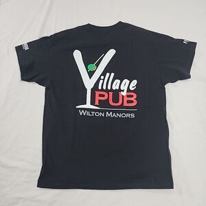 Milton Manors Fort Lauderdale Gay Bar Village Pub Staff Shirt Black Large‎ New